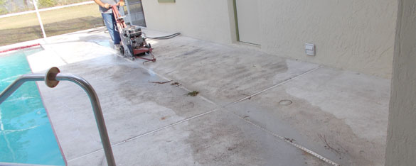 Stained Concrete Pool Deck Repairs